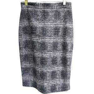 Women’s Wool Banana Republic Black and Grey Plaid Long Skirt